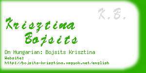 krisztina bojsits business card